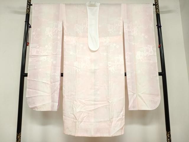 平和屋着物 振袖用長襦袢 無双仕立て 御所車舞花地紋 暈し染め 京都きもの友禅扱い 半衿刺繍 正絹 ud