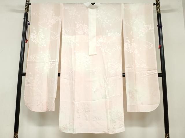 平和屋着物 振袖用長襦袢 無双仕立て 流水草花地紋 暈し染め 正絹 ud