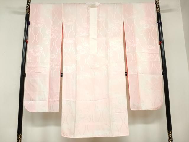 平和屋着物 振袖用長襦袢 無双仕立て 立涌草花丸地紋 暈し染め 正絹 ud