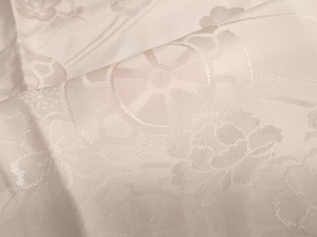 平和屋着物○振袖用長襦袢 無双仕立て 流水源氏車草花地紋 暈し染め 半