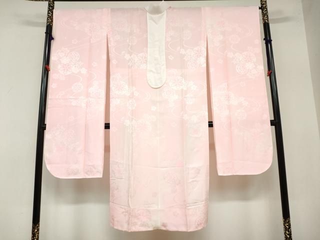 平和屋着物 振袖用長襦袢 無双仕立て 流水源氏車草花地紋 暈し染め 半衿刺繍 正絹 ud