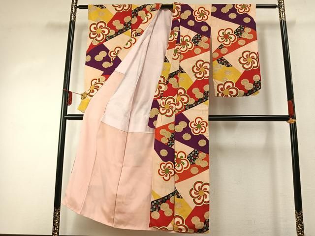  平和屋着物 アンティーク 大正ロマン 小紋 舞花文 正絹 fy その他 着物 浴衣