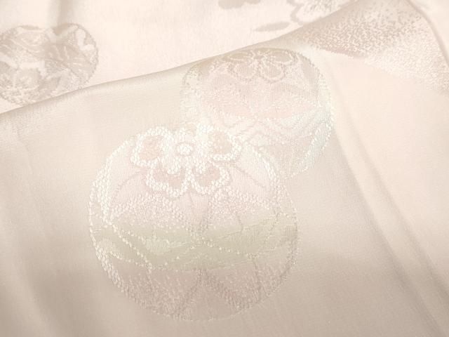 平和屋着物○振袖用長襦袢 袷 手毬舞桜地紋 暈し染め 半衿刺繍 正絹