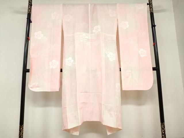 平和屋着物 振袖用長襦袢 無双仕立て 流水舞花地紋 暈し染め 半衿刺繍 正絹 ud