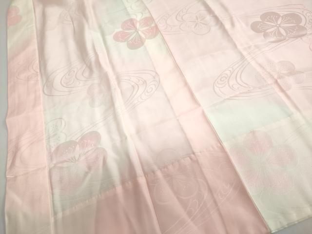 平和屋着物●振袖用長襦袢　無双仕立て　流水舞花地紋　暈し染め　半衿刺繍　正絹　逸品　DAAZ7612ud 平和屋着物○振袖用長襦袢 無双仕立て 流水舞花地紋 暈し染め 半