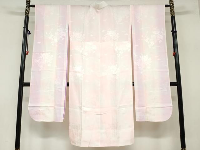 平和屋着物 振袖用長襦袢 無双仕立て 貝桶草花地紋 暈し染め 正絹 ud