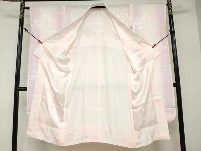  平和屋着物 振袖用長襦袢 無双仕立て 貝桶草花地紋 暈し染め 正絹 ud 長襦袢 長襦袢 半襦袢