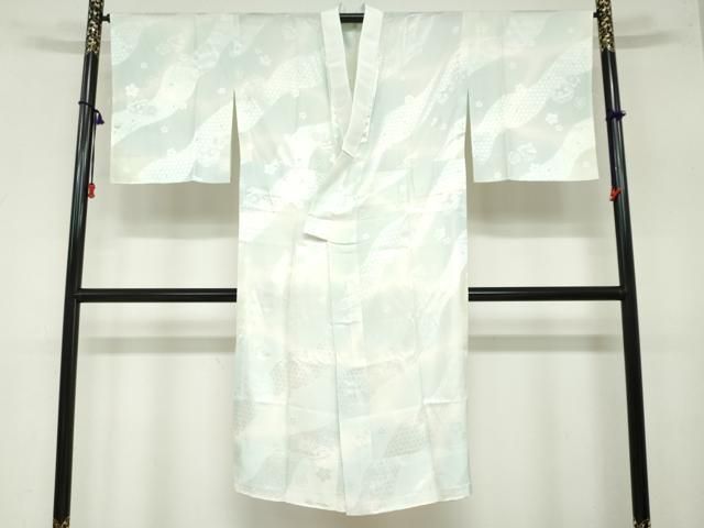 平和屋着物●長襦袢　無双仕立て　舞桜鈴地紋　正絹　逸品　未使用　DAAZ7626ud 平和屋着物○長襦袢 無双仕立て 舞桜鈴地紋 正絹 逸品 未使用 DAAZ7626ud