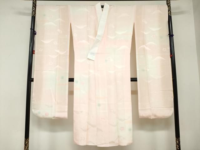 平和屋着物 振袖用長襦袢 袷 草花地紋 暈し染め 正絹 ud