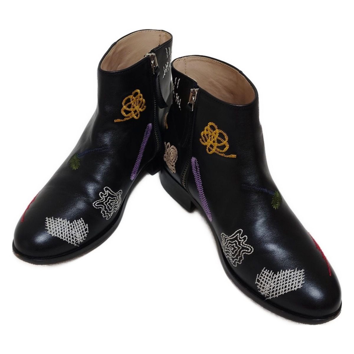 CARVEN カルヴェン ショートブーツ 35 レディース - 黒 刺繍 社外インソール レザー