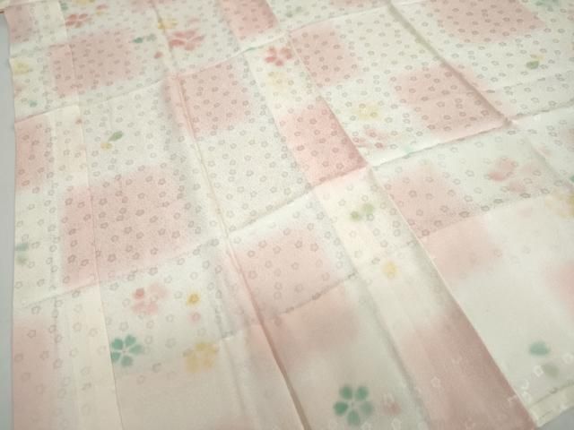  平和屋着物 長襦袢 無双仕立て 市松舞花文 暈し染め 正絹 ud 長襦袢 長襦袢 半襦袢