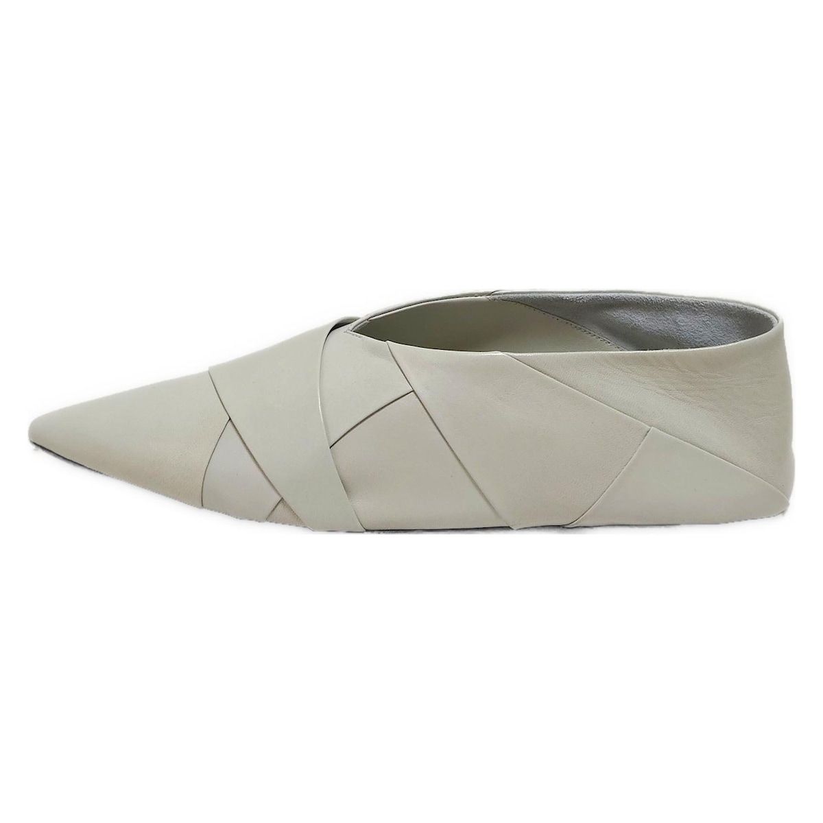 ジルサンダー フラットシューズ 35 レディース バレリーナ P 4864 ライトグレー レザー