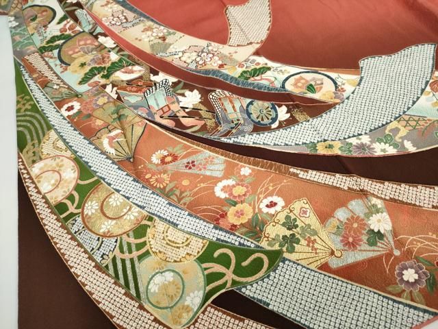 御所車花鳥文 暈し染め