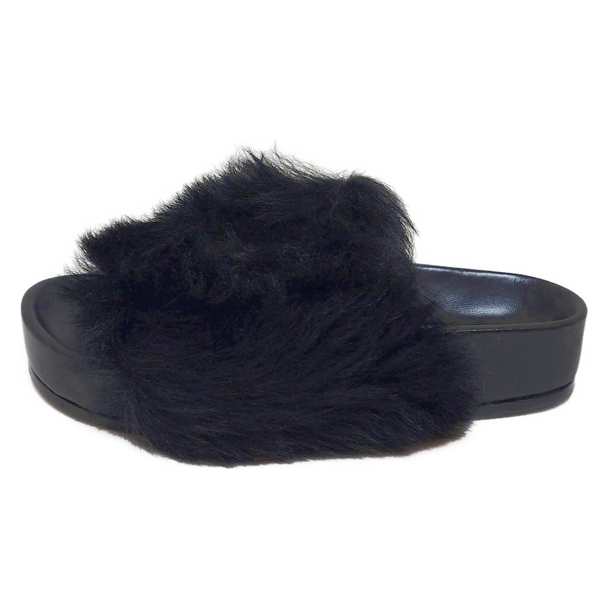 ジルサンダー サンダル 35 レディース 黒 レザー ファー