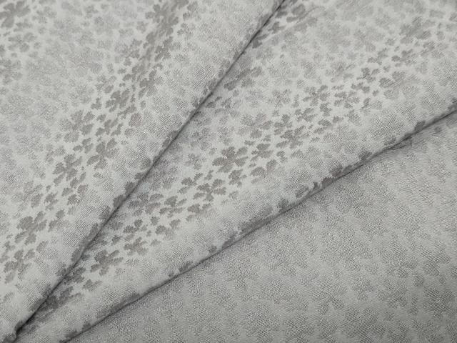 平和屋着物 上質な色無地 花尽くし地紋 灰色 正絹 ud