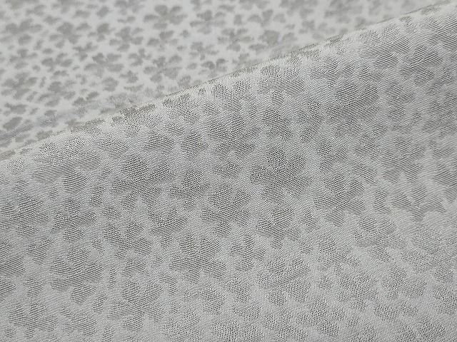  平和屋着物 上質な色無地 花尽くし地紋 灰色 正絹 ud 色無地 着物