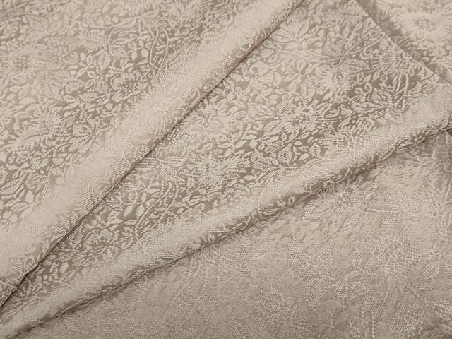 平和屋着物 上質な色無地 草花地紋 梅染色 正絹 ud