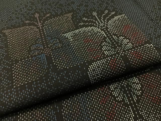  平和屋着物 本場大島紬 7マルキ 舞蝶文 正絹 vp 紬 着物