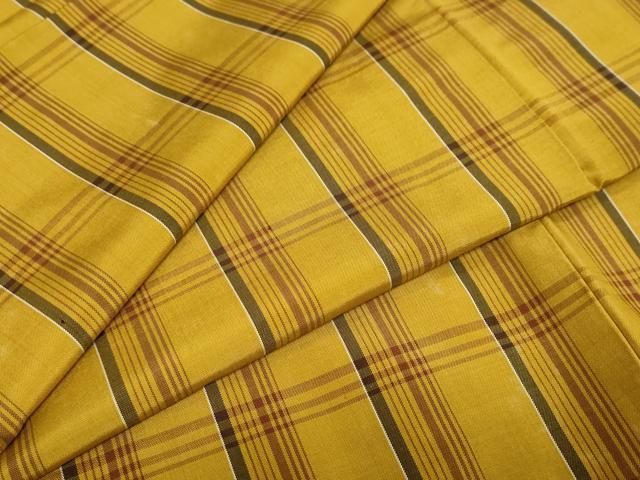 平和屋着物○本場黄八丈 平織 紬 格子 正絹 逸品 DAAZ7517ud - メルカリ
