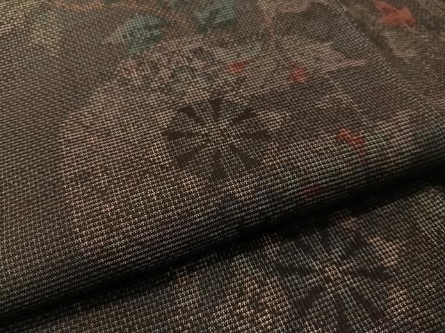  平和屋着物 本場大島紬 9マルキ 花絵皿文 正絹 vp 紬 着物