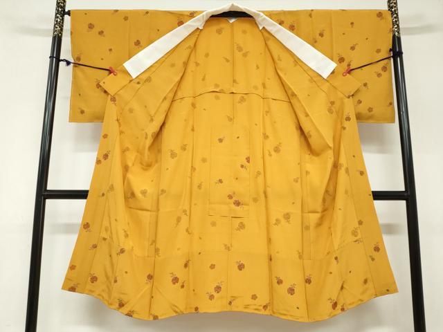 平和屋着物○長襦袢 無双仕立て 草花鈴文 金彩 正絹 逸品 未使用