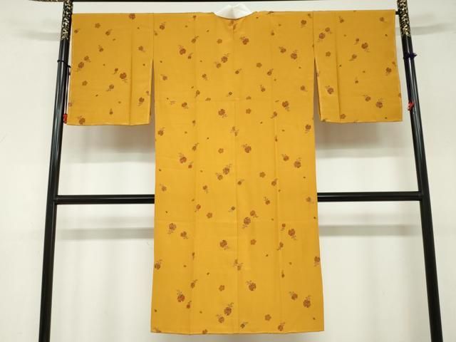 平和屋着物 長襦袢 無双仕立て 草花鈴文 金彩 正絹 ud