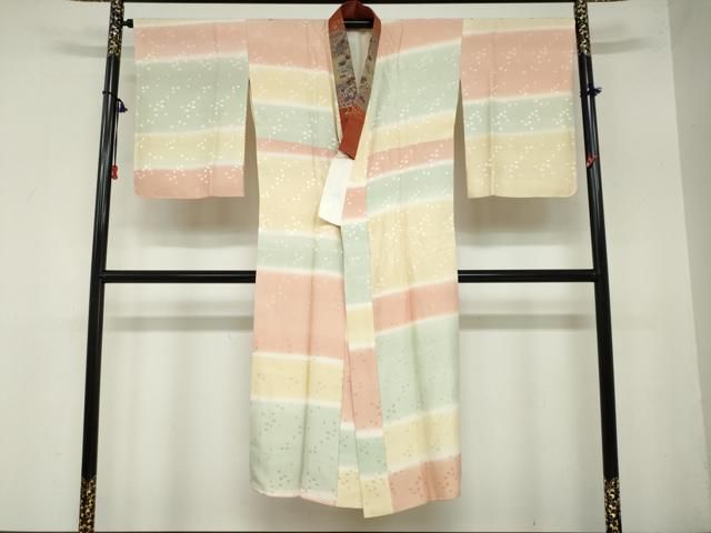 平和屋着物 長襦袢 袷 舞桜地紋 暈し染め 鈴乃屋扱い 半衿刺繍 正絹 ud