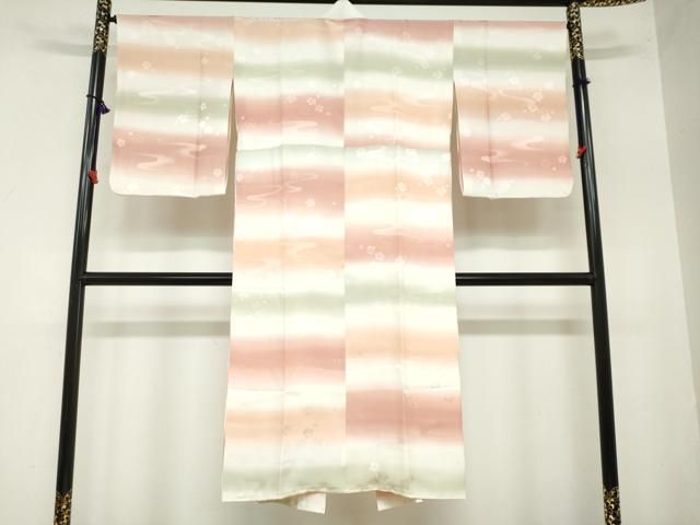 平和屋着物 長襦袢 袷 舞梅地紋 暈し染め 正絹 ud