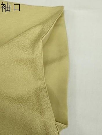  平和屋着物 上質な色無地 抽象地紋 青朽葉色 正絹 ud 色無地 着物