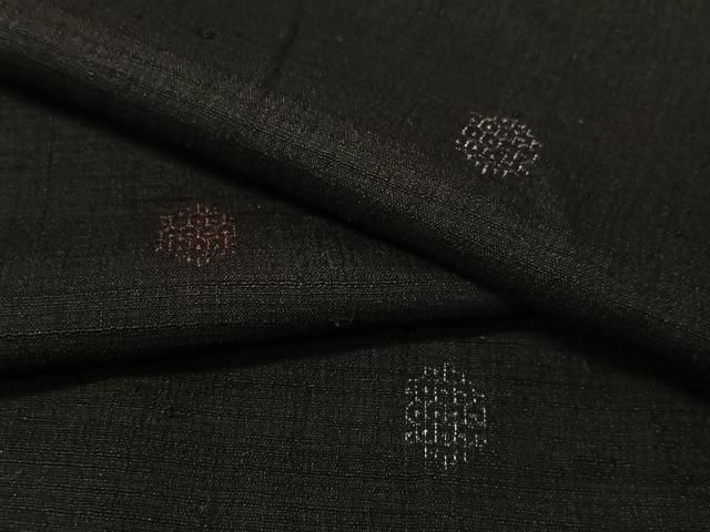 平和屋着物 結城縮 100亀甲 飛び亀甲柄 正絹 vp