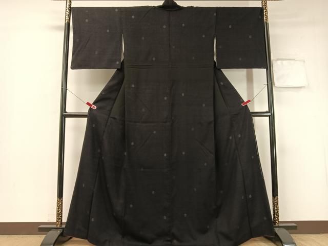 平和屋着物 結城縮 100亀甲 飛び亀甲柄 正絹 vp