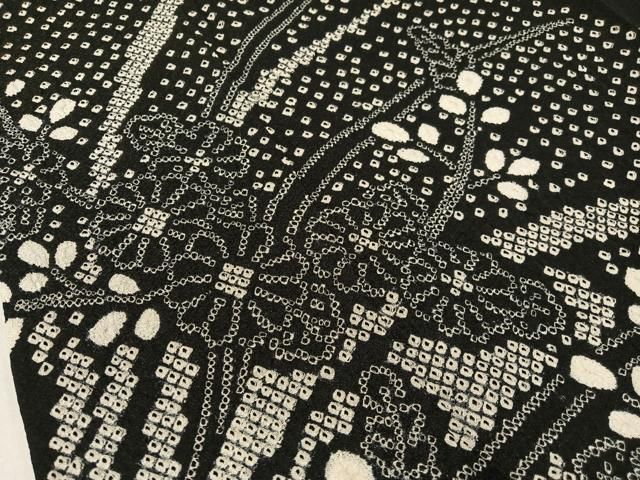 平和屋着物○訪問着 総絞り 菊花文 黒地 正絹 逸品 CABB4819vp - メルカリ