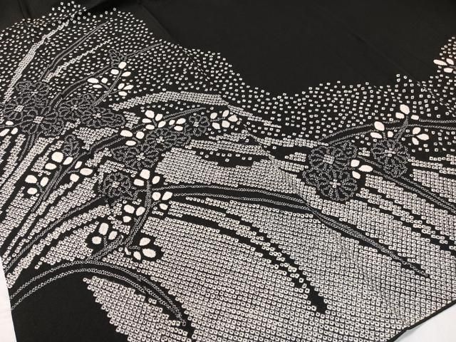 平和屋着物○訪問着 総絞り 菊花文 黒地 正絹 逸品 CABB4819vp - メルカリ