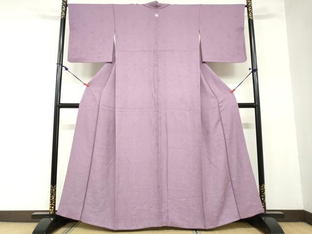 平和屋着物 上質な色無地 辻が花地紋 京紫色 正絹 ud