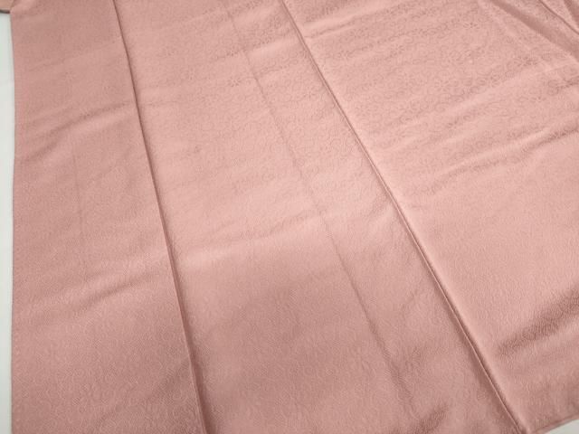  平和屋着物 上質な色無地 花唐草地紋 薄紅色 正絹 ud 色無地 着物