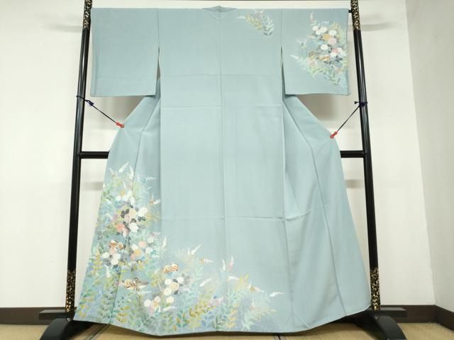 平和屋着物 訪問着 友禅 鴛鴦草花文 正絹 ud