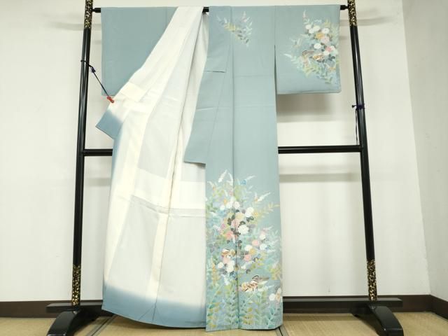 平和屋着物 訪問着 友禅 鴛鴦草花文 正絹 ud