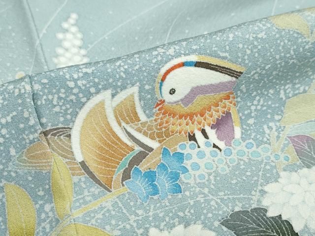  平和屋着物 訪問着 友禅 鴛鴦草花文 正絹 ud 訪問着 付け下げ 着物