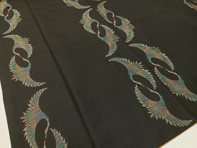  平和屋着物 本場大島紬 9マルキ 地空き 飛鶴文 正絹 vp 紬 着物