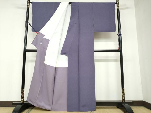  平和屋着物 重要無形文化財 伊勢手彫型本染 細合俊男 江戸小紋 更紗花唐草文 正絹 ud 小紋 着物