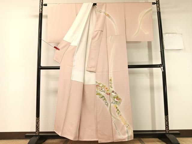 平和屋着物 訪問着 駒刺繍 熨斗吉祥花文 暈し染め 金彩 正絹 vp