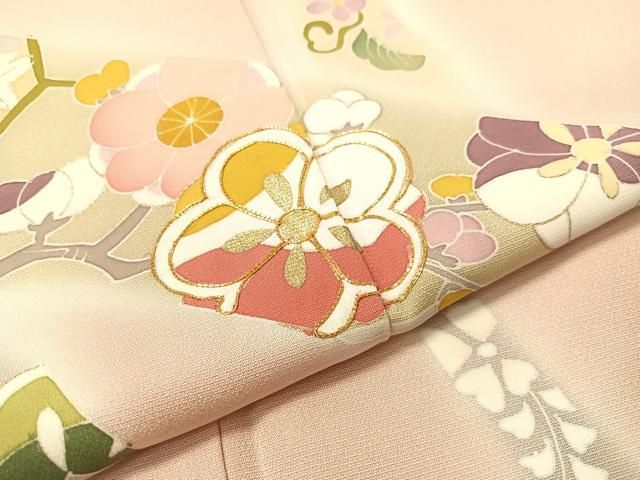  平和屋着物 訪問着 駒刺繍 熨斗吉祥花文 暈し染め 金彩 正絹 vp 訪問着 付け下げ 着物