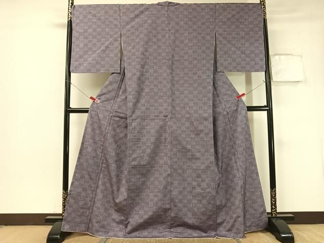 平和屋着物 上質な紬 格子柄 正絹 vp