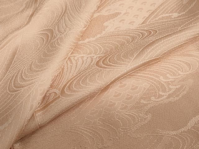 平和屋着物 上質な色無地 立波地紋 ときがら茶色 正絹 ud