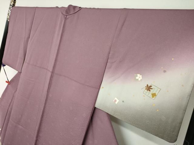  平和屋着物 訪問着 箔散らし草花文 暈し染め 金彩 正絹 ud 訪問着 付け下げ 着物