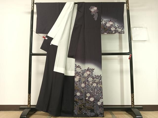 平和屋着物 訪問着 辻が花 暈し染め 銀通し地 正絹 vp