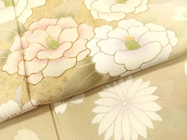 平和屋着物 訪問着 駒刺繍 舞花文 暈し染め 金彩 正絹 vp 訪問着 付け下げ 着物