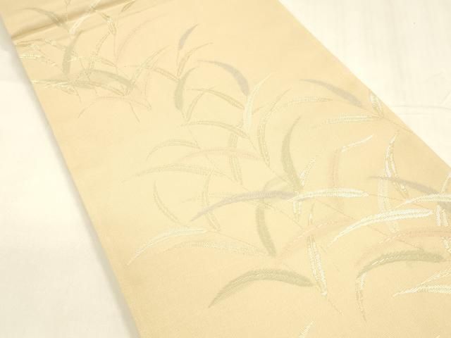 平和屋着物 夏物 六通柄袋帯 草葉文 金糸 正絹 cm