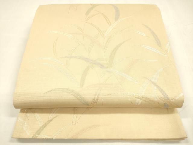 平和屋着物 夏物 六通柄袋帯 草葉文 金糸 正絹 cm