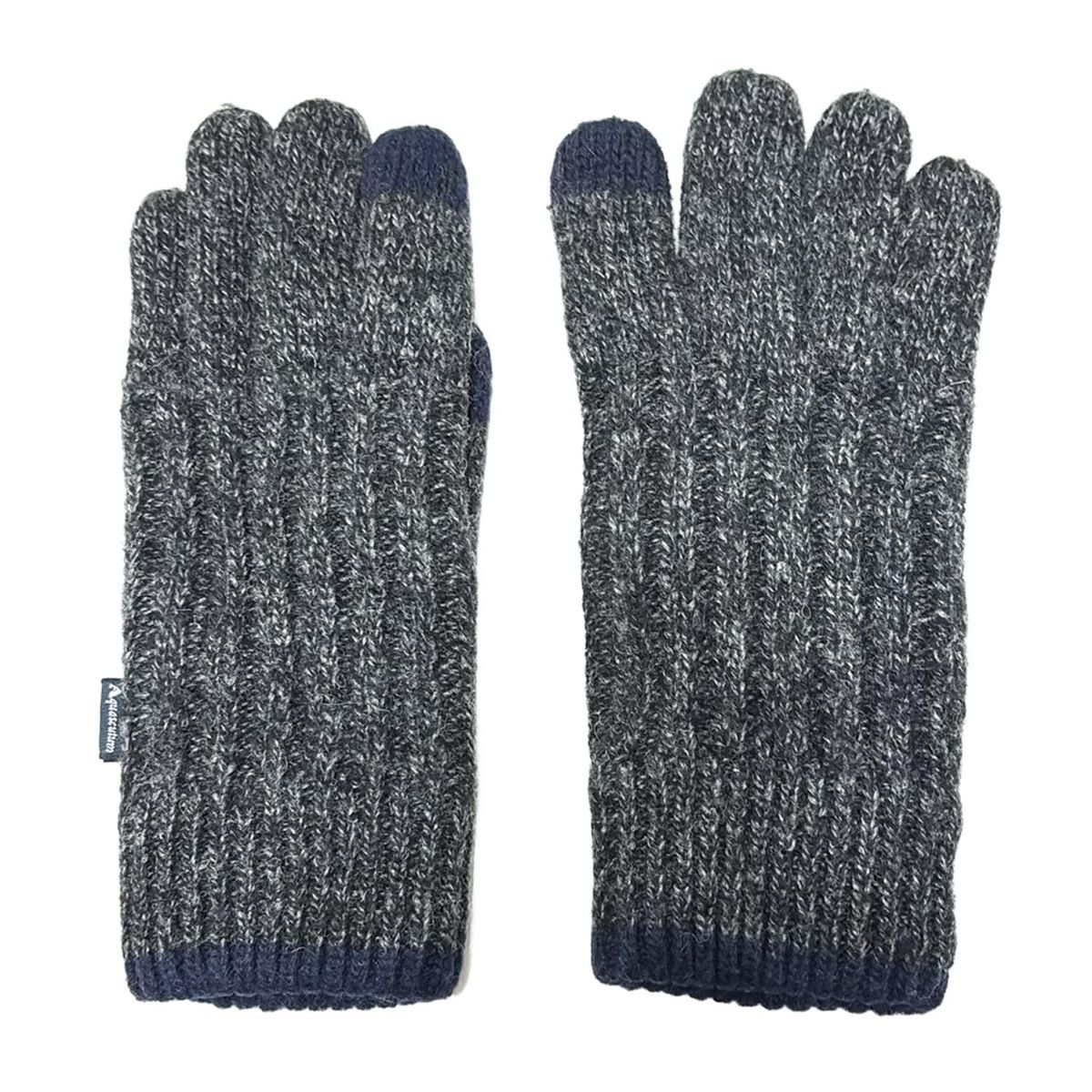 Aquascutum アクアスキュータム 手袋 レディース - 黒×ライトグレー ウール